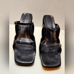 Via Spiga Black Slipon Sandals